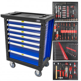 Servante d'atelier 7 tiroirs avec outils - bleu